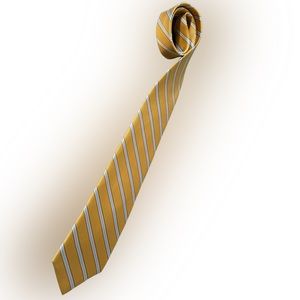😎 Brooks Brothers gold striped 100% pure silk tie in excellent condition